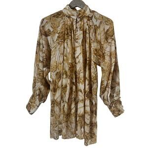 Amalie Dorothea Balloon Long Sleeve Shirt Dress in Frieja Print NEW